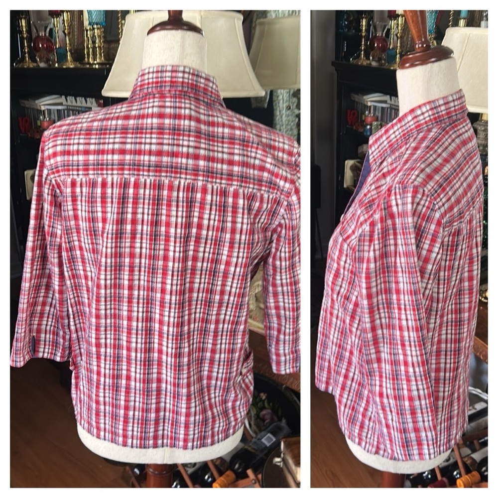 Red, White and Blue Plaid Shirt - Picture 5 of 16
